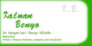 kalman benyo business card